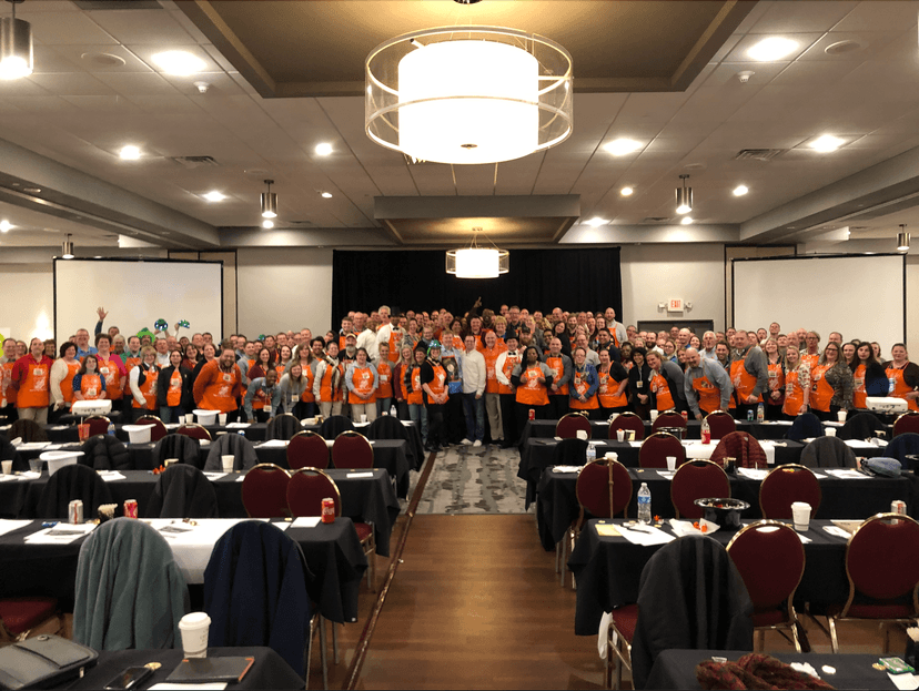 Live sales training session with professionals